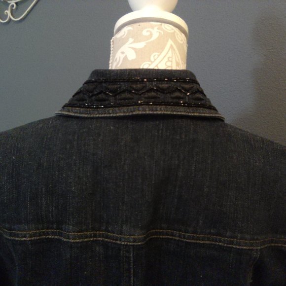 Beaded Stretch Denim - Picture 3 of 8